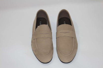 Lark & Finch Leather Loafers Cream Black sole